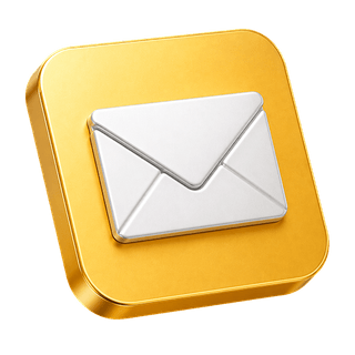 Decorative 3D mail icon showing an envelope on the contact us page
